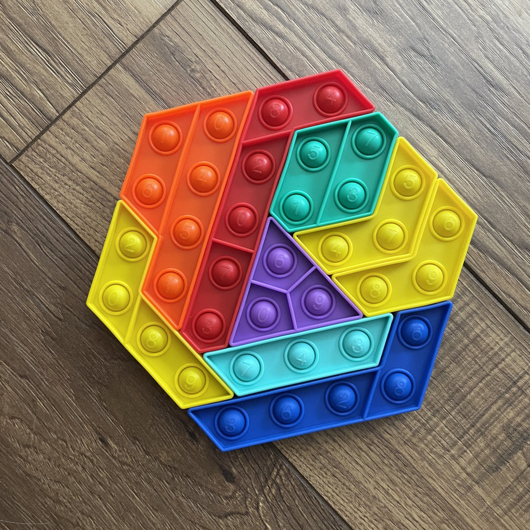 Silicone Fidget Poppers - Rainbow Puzzle