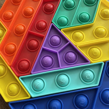 Load image into Gallery viewer, Silicone Fidget Poppers - Rainbow Puzzle
